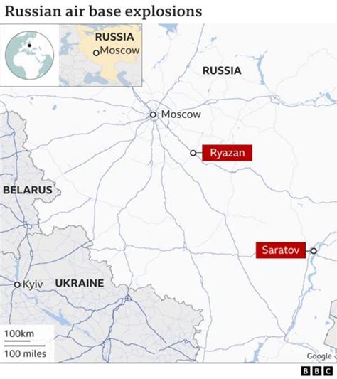 Ukraine War Russian Military Airfields Hit By Explosions Bbc News