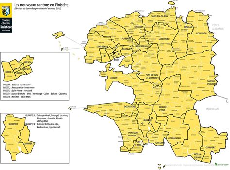 Carte Du Finistère Finistère Carte Des Villes Relief Politique