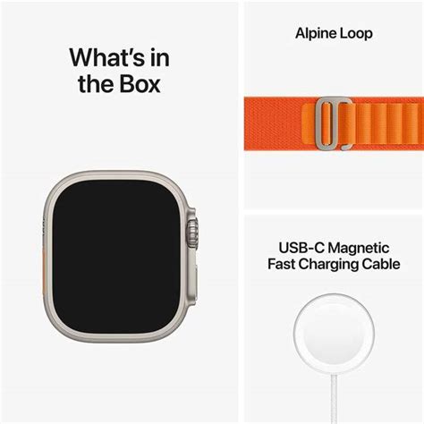 Apple Watch Ultra Cellular 49mm Titanium Case Small Orange Alpine Loop