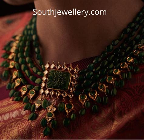 Emerald Necklace Indian Jewellery Designs
