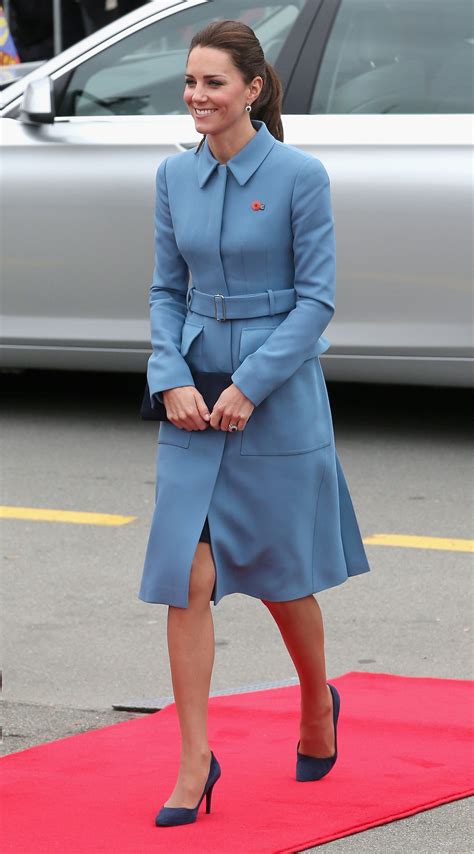 Kate Middletons Alexander Mcqueen Blue Coat Jenny Packham Dress Glamour