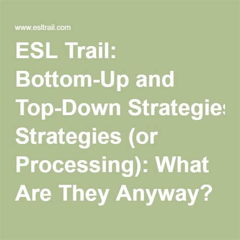 Bottom Up And Top Down Strategies Or Processing What Are They Anyway