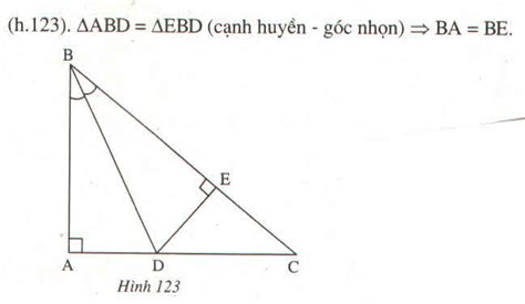 cho tam giác ABC vuông tại A Tia phân giác của B cắt AC ở D Kẻ DE