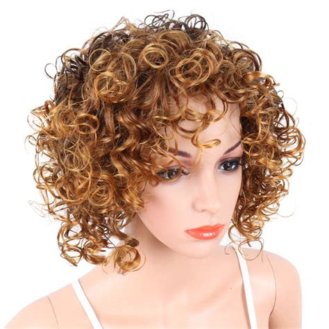 [43 Off] Short Curly Blonde Mix Heat Resistant Fiber Synthetic Hair Wig For White Women Rosegal
