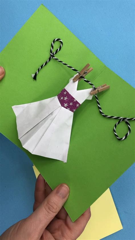 Paper Crafts Diy Projects Origami Dress Mothers Day Cards Paper