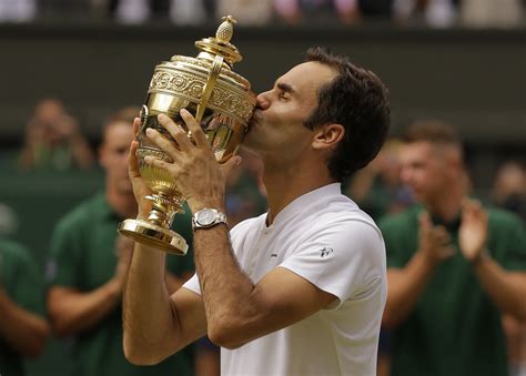 A Look Back At Roger Federers Record 8 Wimbledon Titles Ap News