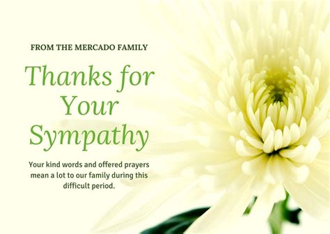 Printable Thank You Sympathy Card Messages