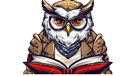 Premium Ai Image An Owl Wearing Glasses Reading A Book While Wearing A Tie Generative Ai