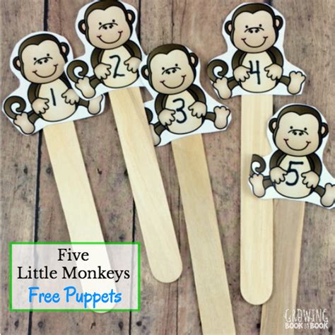 Five Little Monkeys Puppets And Literacy Activities Five Little