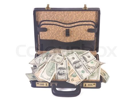Suitcase Full Of Money Stock Image Colourbox