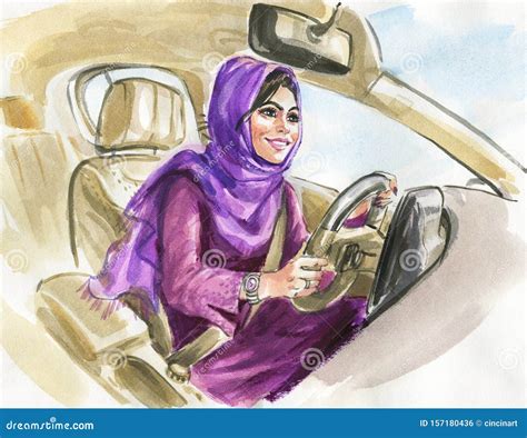 Arabian Woman In The Car Stock Illustration Illustration Of Nationality 157180436