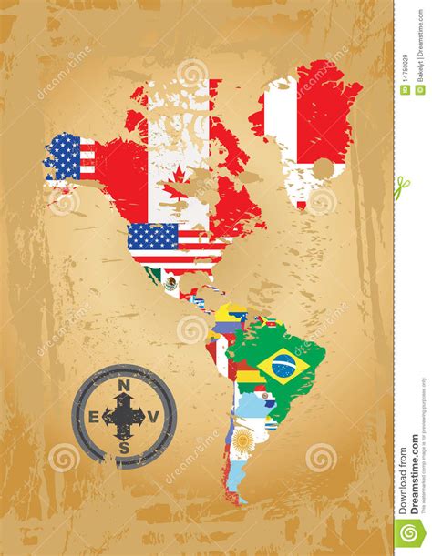 North And Sout American Continent Cartoon Vector