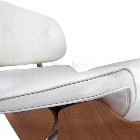 The eames lounge chair and ottoman in the eames house (alongside the classic eames sofa and walnut stools). Eames Style Lounge Chair and Ottoman White Leather