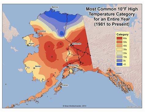 Deep Cold Alaska Weather Climate High Temperature Categories