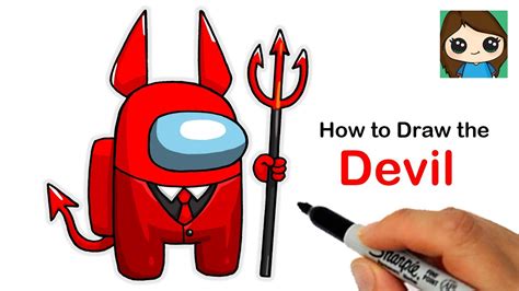 How To Draw Among Us Devil Halloween 3 Youtube