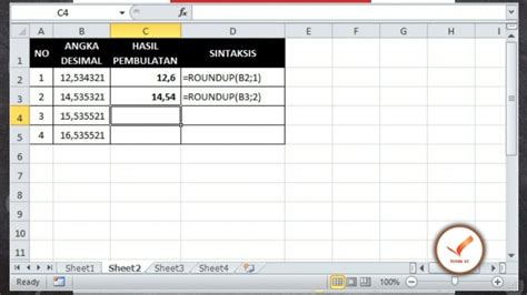 Membulatkan Angka Ke Atas Di Excel Fungsi Roundup Tutorial Excel