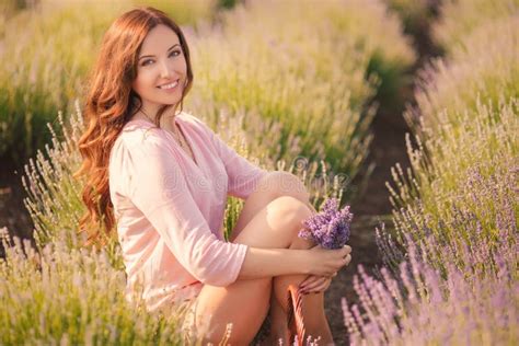 Beautiful Girl On The Lavender Field Stock Image Image Of Health Beautiful 42185567