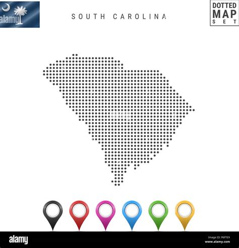 Dots Pattern Vector Map Of South Carolina Stylized Silhouette Of South