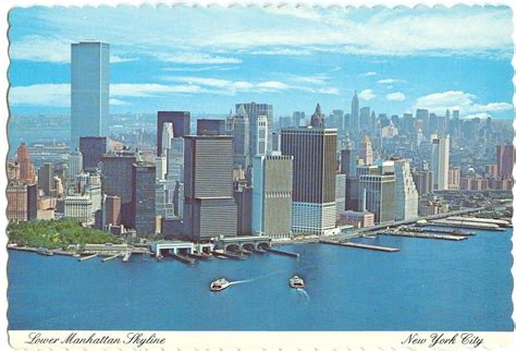 Usa Lower Manhattan Skyline New York City 1970s Unused Postcard