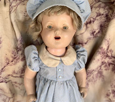 vintage antique composition doll antique doll 12 12 inches tall sleep eyes creepy doll dolls