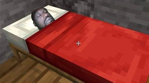 Black Guy Sleeping In Minecraft Bed Blank Template Imgflip