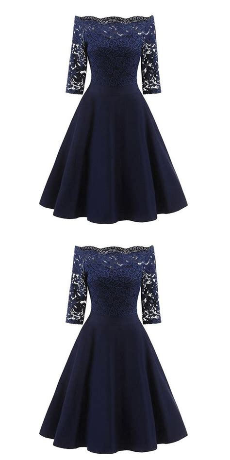 Perfect Navy Blue Homecoming Dress Off The Shoulder Homecoming Dresses