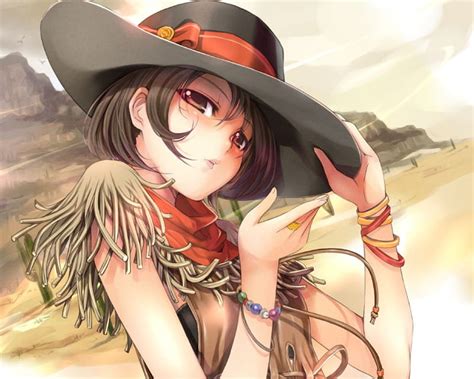 Cowgirl Scenic Sweet Mountain Nice Sand Anime Hot Anime Girl