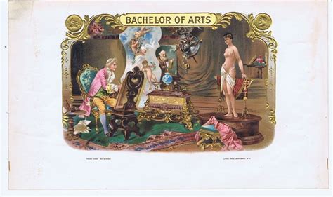 Bachelor of applied arts, akademischer grad; Cerebro | BACHELOR OF ARTS | Original Antique Label Art