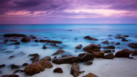 Purple Clouds Over Rocky Sea Image Id 311628 Image Abyss