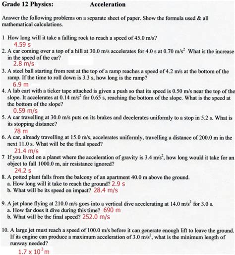 Speed problem worksheet answers — db-excel.com