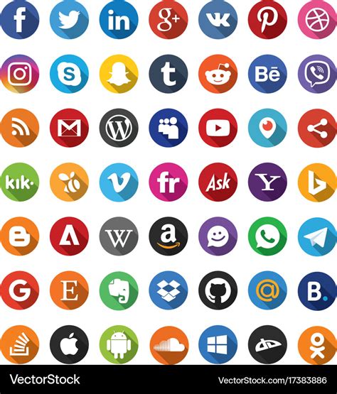 Social Media Icons Royalty Free Vector Image Vectorstock