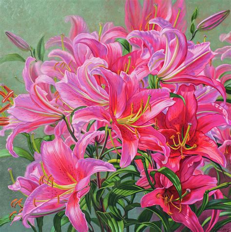 Flower Oil Painting Asiatic Lilies By Fiona Craig 10
