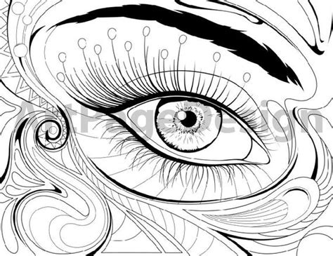 Items Similar To Eye Coloring Pages Adult Coloring Page