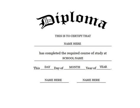 Stationery Paper Diy Printable Diploma Editable Diploma Template Grad