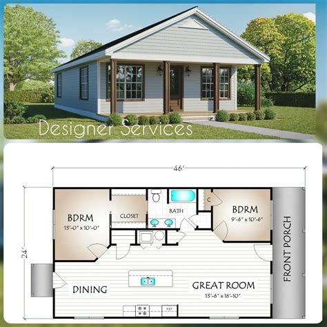 House Home Plan 960 Sq Ft In 2021 Building Plans House Guest House