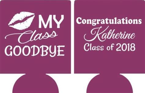 Graduation Koozies Kiss My Class Goodbye No Minimum Can Cooler Party Favors Odyssey Custom