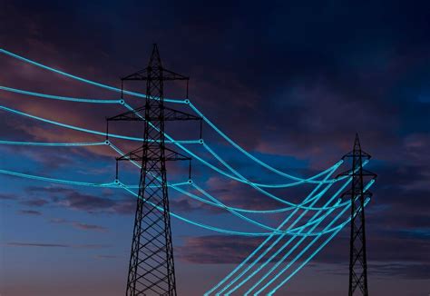 Premium Photo Electric Transmission Tower With Glowing Wires