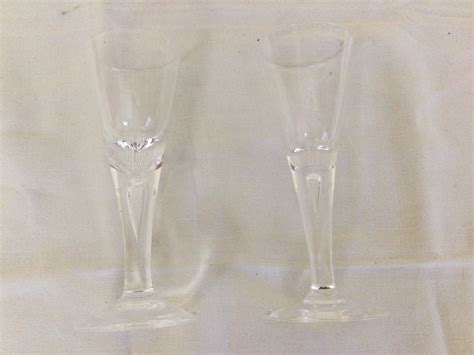 Vintage Steuben Teardrop Bubble Crystal Cordial Liqueur Glasses Set Of 2 Ebay