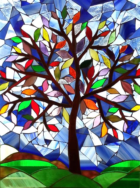 Rainbow Tree Stained Glass Mosaic Artofit