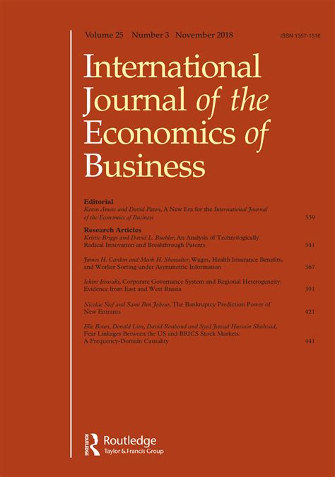 International Journal Of The Economics Of Business Vol 25 No 3