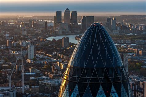 The Gherkin Sunrise From Tower 42 London From The Rooftops London