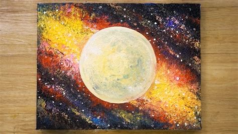 How To Paint A Galaxy Moon Daily Painting Technique 416 Painting