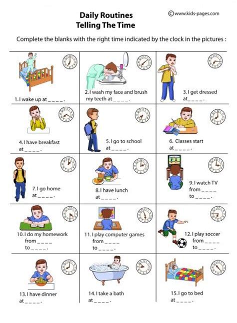Free Printable Daily Routine Schedules Daily Routines Index Kids