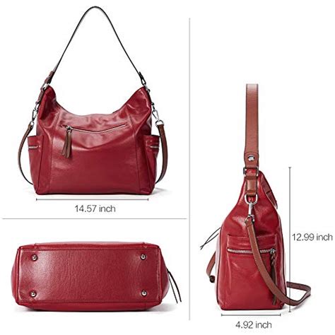 BOSTANTEN Genuine Leather Hobo Handbags Designer Shoulder Tote Purses