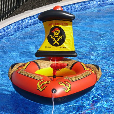 Inflatable Pirate Ship Pool Boat With Squirt Gun Pool Supplies