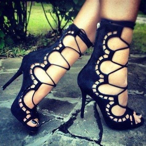 Pin By Leila Allaf On Shoe Salon Black High Heel Sandals Gorgeous
