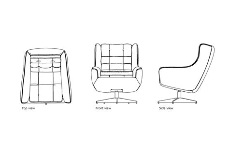 Lounge Swivel Chair Free Cad Drawings