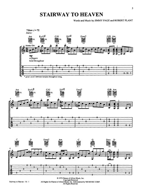 Auto playing instrument directly plays the instrument for you. Stairway to Heaven-Guitar Tab by LED ZEPPLIN| J.W. Pepper ...
