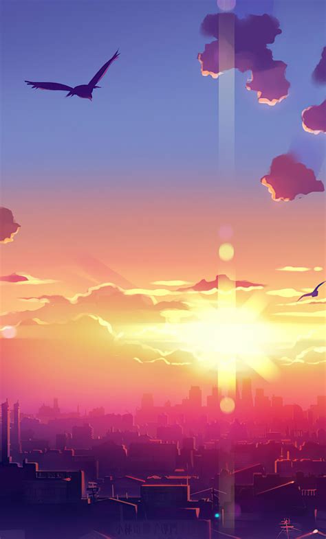 1280x2120 Anime Scenery Sunset 4k Iphone 6 Hd 4k Wallpapers Images Backgrounds Photos And
