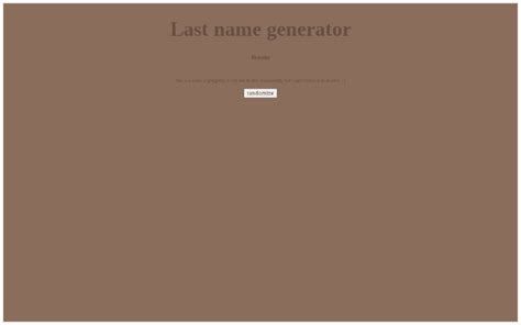 Last Name Generator